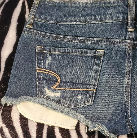 F21 Sequins Denim shorts - Picture 10 of 11